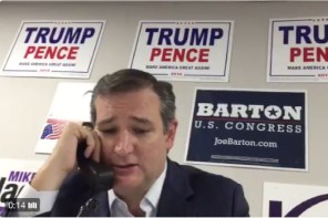 Watch The Exact Moment Ted Cruz’s Soul Dies As He Makes Calls Encouraging People To Vote Trump (VIDEO)