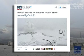 This Photo Of Snow In Hawaii Is An IQ Test, If You Think It Disproves Climate Change You’re A Moron