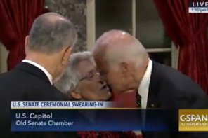 Classic Biden: Joe Biden Just Kissed A Republican Senator’s Wife On The Lips In Front Of Him (VIDEO)