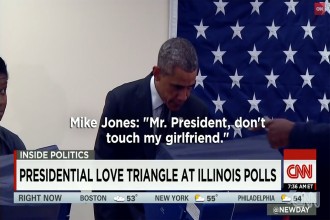 President Obama had a lighthearted moment at the polling place today.
Source: CNN