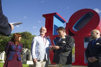 Marriage of David Chaney  and Clark Rowley in Scottsdale, Az (Photo: Nick Oza/The Republic)
