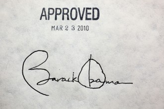 President Obama's Signature on ACA