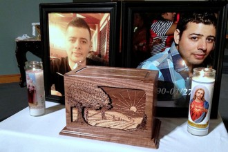 A memorial to Rodrigo Diaz set up by his family.
