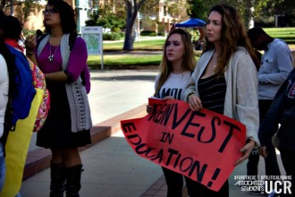 Protesters at UCR.