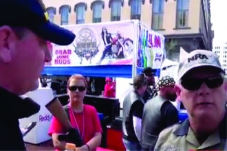 Open Carry Texas loons get a dose of reality from an NRA member - Screengrab from YouTube
