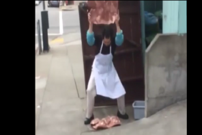 San Francisco Restaurant Tenderizes Meat On The Sidewalk- YUCK! (VIDEO)
