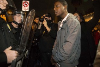 Protest in downtown Phoenix. Photo: Nic Oza / The Arizona Republic