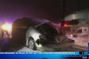 Michigan Family Crashes Into Back Of Semi In Snowstorm, Dragged 16 Miles (VIDEO)