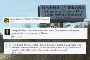 Conservatives Happy Racist Billboard Is Gone…Because They Think It Says To Kill Whites (SCREENSHOTS)