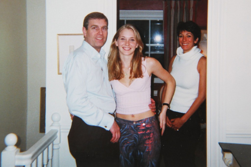 Prince Andrew being shown photographed with Virginia Roberts at Mr. Epsteins house in 2001. Pic via Mirror.co.uk