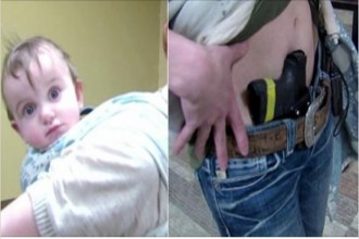 an Iowa mom teaches how to carry both your baby and your gun at the same time