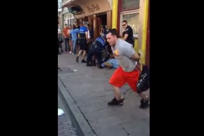 WATCH: 5 Cops Surround And Tase Black Guy While Unattended White Guy In Cuffs Runs Away (VIDEO)