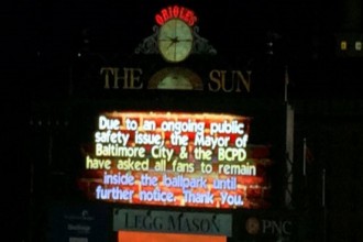 credit: http://deadspin.com/orioles-fans-stuck-in-stadium-after-mayor-cops-ask-th-1700219246