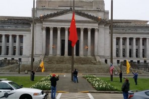 Chinese flag comes down