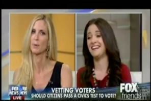 Watch: Ann Coulter Calls For Voting Test And Gets Schooled On The Constitution By A Rare Fox News Voice Of Reason (Video)