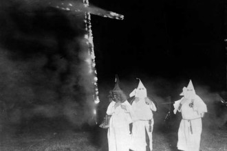 KKK burning cross