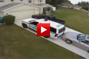 Convicted Sex Offender Drives To Local Sheriff’s House, Gets On Top Of His Cruiser, Then… (VIDEO)