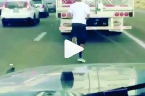WATCH: The Instagram Video Win Of The Week: Trucker Loses His Hate Flag In Traffic (VIDEO)