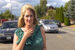 A reporter covering a drive-by was surprised by another drive-by