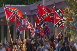 Watch Stupid ‘Not Racist’ Protesters Taunt Obama Motorcade By Waving Confederate Flag