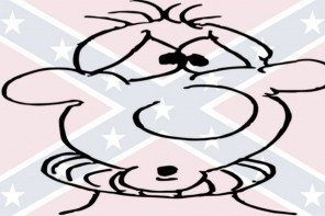 Confederate Flag Moron  via PixaBay: https://pixabay.com/en/comic-face-man-embarrassed-head-154301/ and https://pixabay.com/en/flag-red-blue-stars-navy-36421/