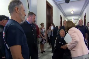 WATCH: Jon Stewart Chases Down A Senator, Makes Her Look 9/11 Responders In The Eye (VIDEO)