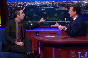 Colbert And John Oliver Talk About Trump, Not Giving A Sh*t And Missing Jon Stewart (VIDEO)