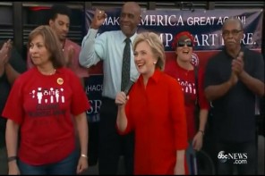 WATCH: Hillary Joins Protest, Shreds Trump Right Outside Of HIS OWN Casino (VIDEO)