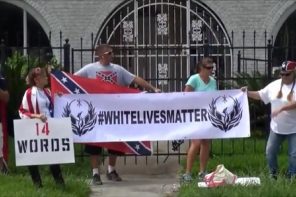 Heavily-Armed Racists Unfurl ‘White Lives Matter’ Banner At Houston NAACP Office (VIDEO)