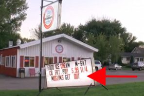 Minnesota Restaurant Owner Displays ‘Muslims Get Out’ Sign, Says He Totally Loves Muslims (VIDEO)