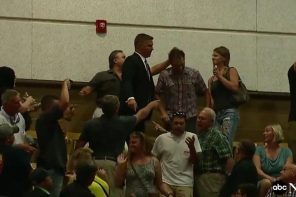 WATCH: Trump Supporter Attacks Protesters While Trump Says HILLARY Is Running ‘Hate-Filled Campaign’